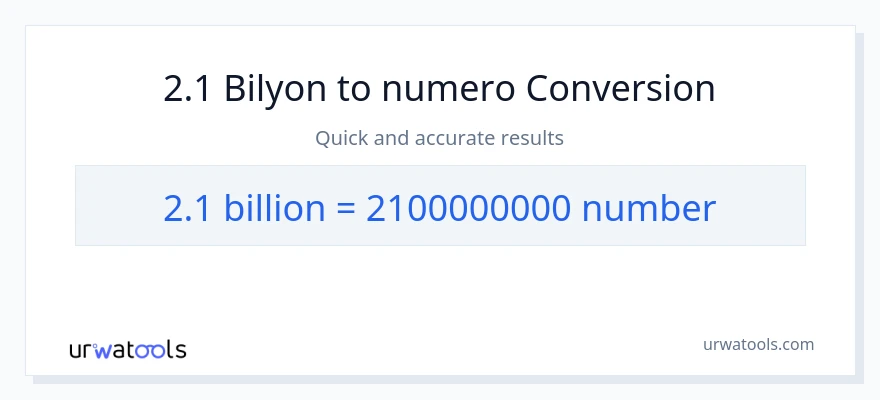 2.1 bilyon-bilyon patungong mga numero na conversion