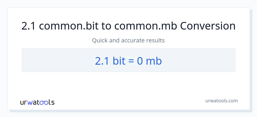 2.1 Bits til Megabytes konvertering
