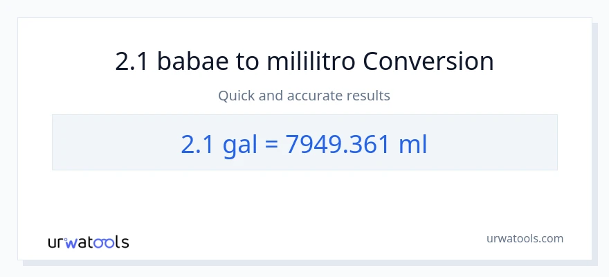 2.1 Mga galon patungong mga mililitro na conversion