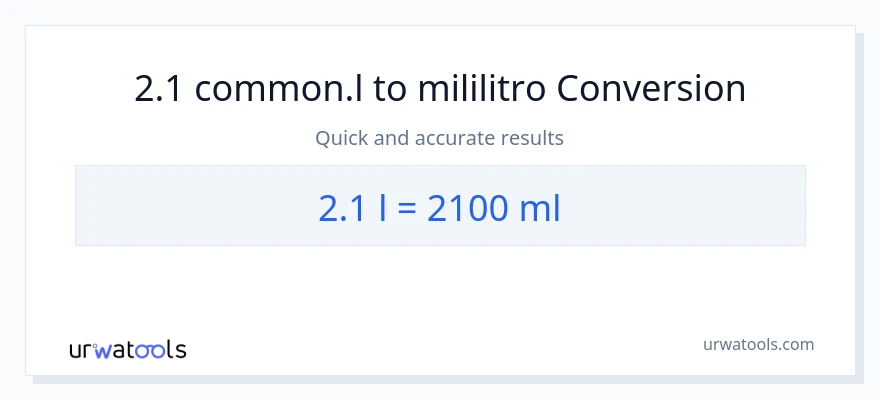 2.1 Liters patungong mga mililitro na conversion