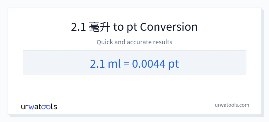 2.1 毫升 到 Pints 轉換