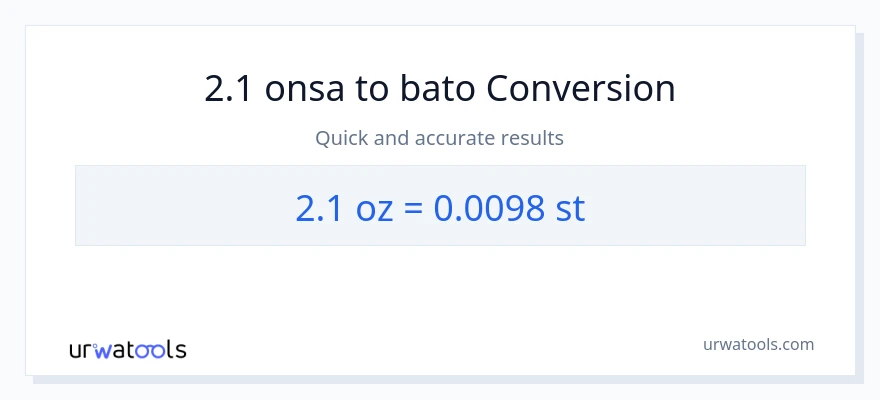 2.1 Mga onsa patungong Mga bato na conversion