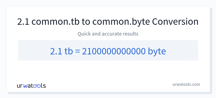 2.1 Terabytes 到 Bytes 轉換