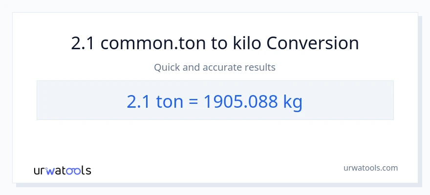 2.1 Tons patungong kilo na conversion