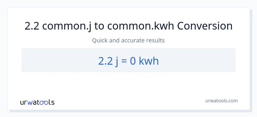 2.2 mga joule patungong Kilowatt Hours na conversion