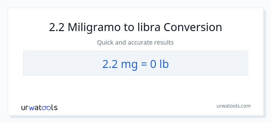 2.2 miligramo patungong Lbs na conversion
