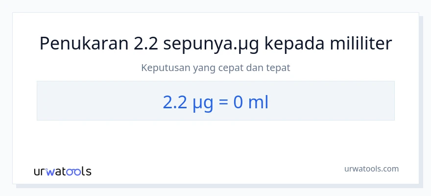 2.2 micrograms to milliliters conversion