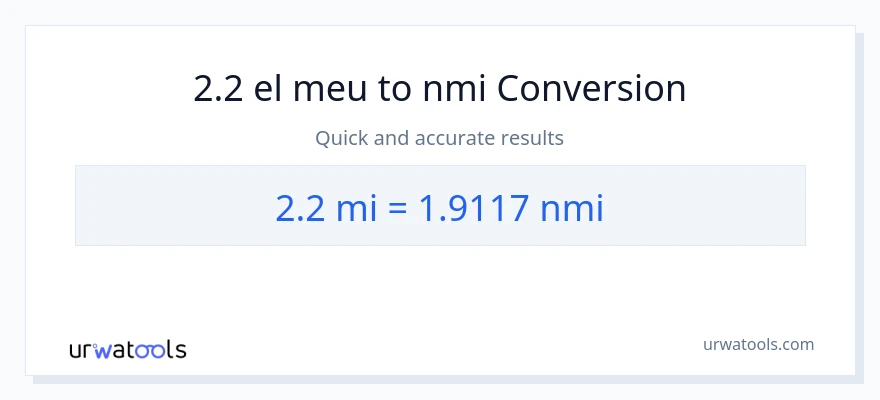 Conversió de 2.2 milles a milles nàutiques