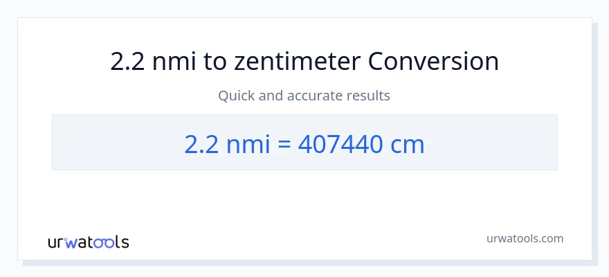 2.2 Seemeilen zu Zentimeter Umwandlung
