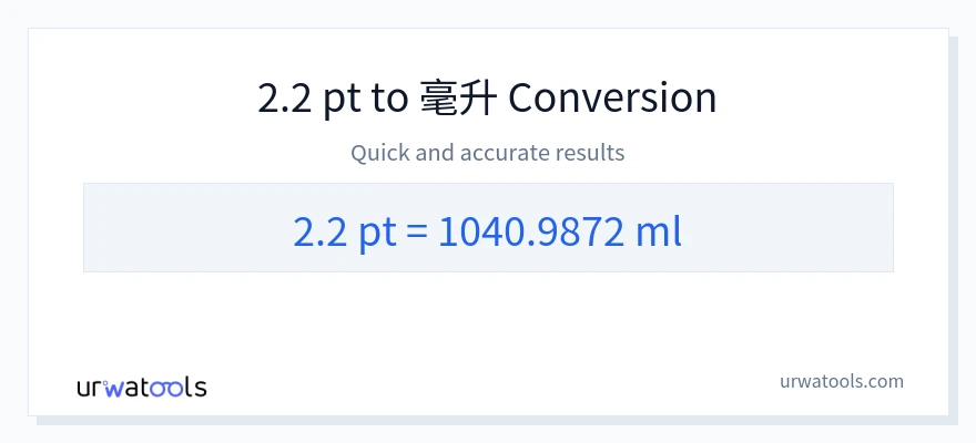 2.2 Pints 到 毫升 轉換