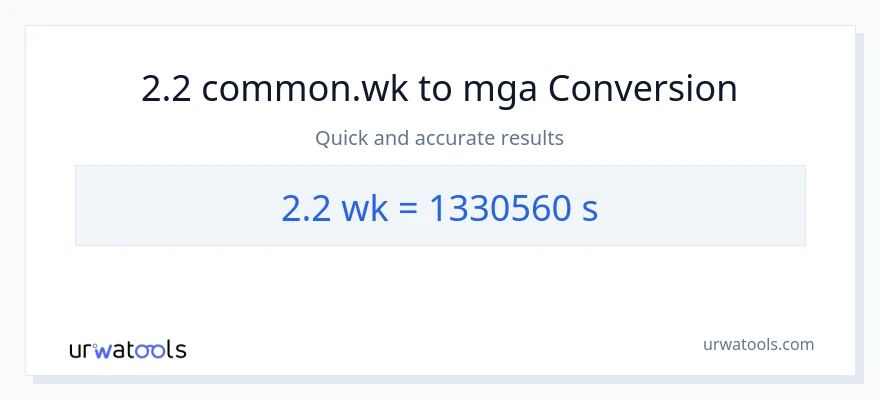 2.2 Mga Linggo patungong Segundo na conversion