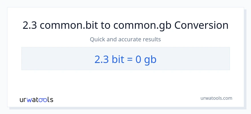 2.3 Bits zu Gigabytes Umwandlung