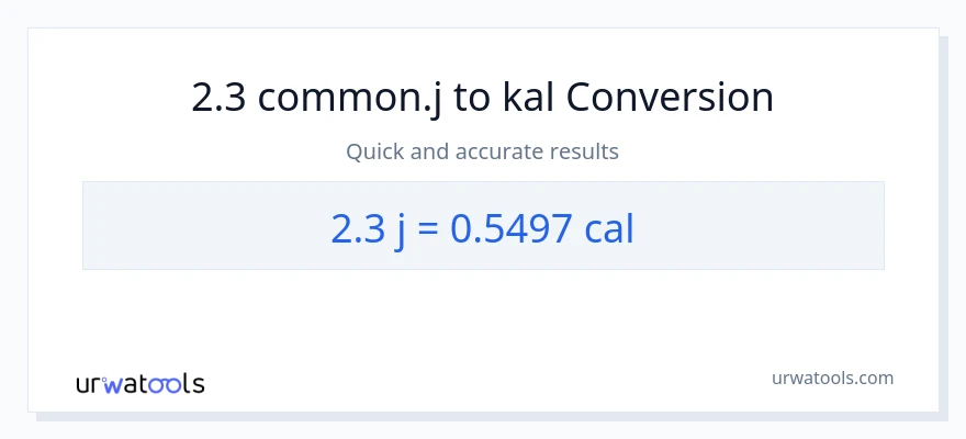 2.3 mga joule patungong mga kaloriya na conversion