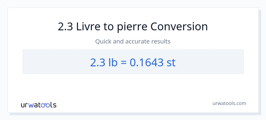 Conversion 2.3 Lbs vers Pierres