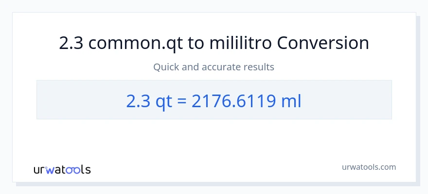 2.3 Quarts patungong mga mililitro na conversion