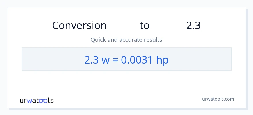 تبدیل 2.3 وات به اسب بخار