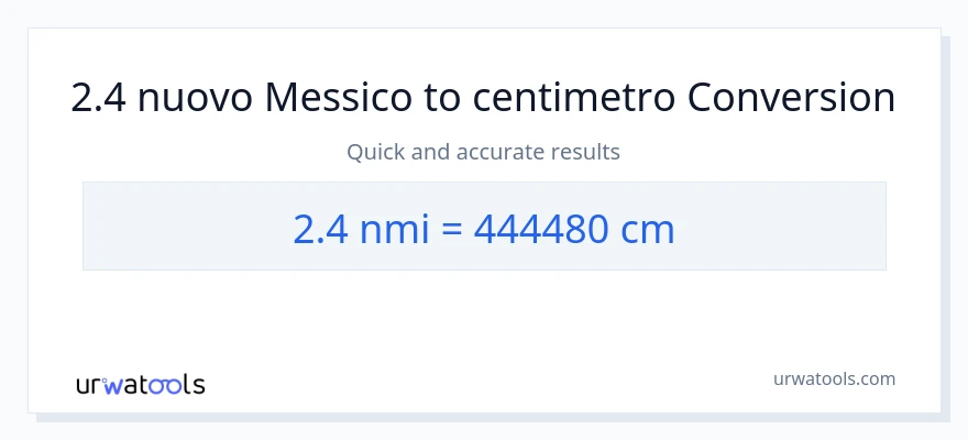 Conversione da 2.4 miglia nautiche a Centimetri