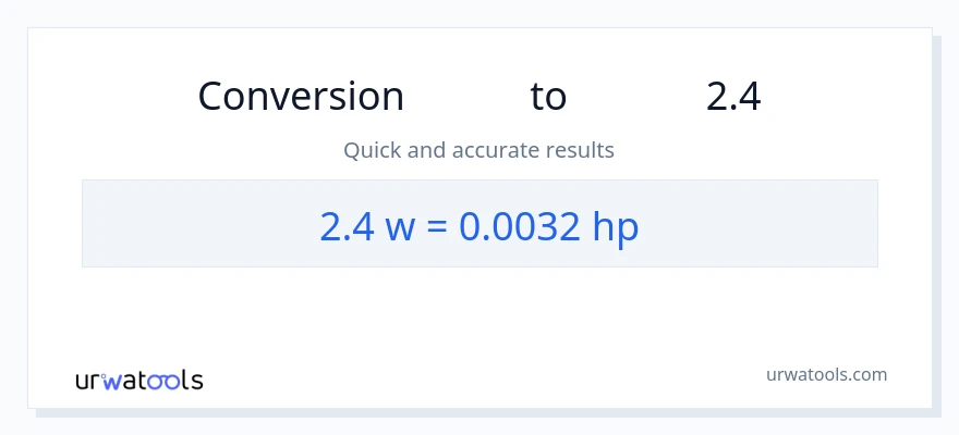 تبدیل 2.4 وات به اسب بخار