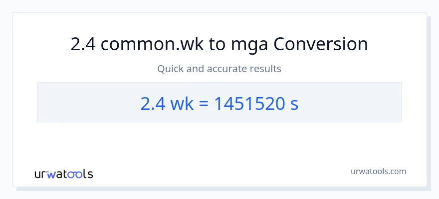 2.4 Mga Linggo patungong Segundo na conversion