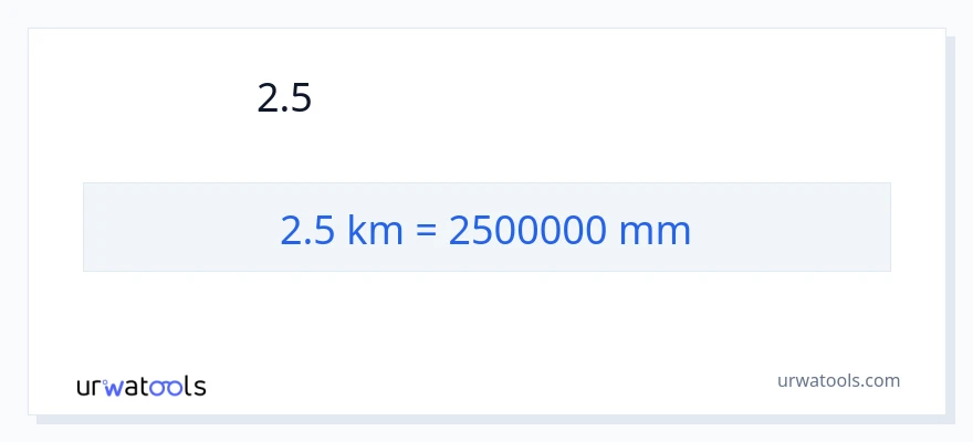 2.5 કિલોમીટર થી મિલીમીટર રૂપાંતર