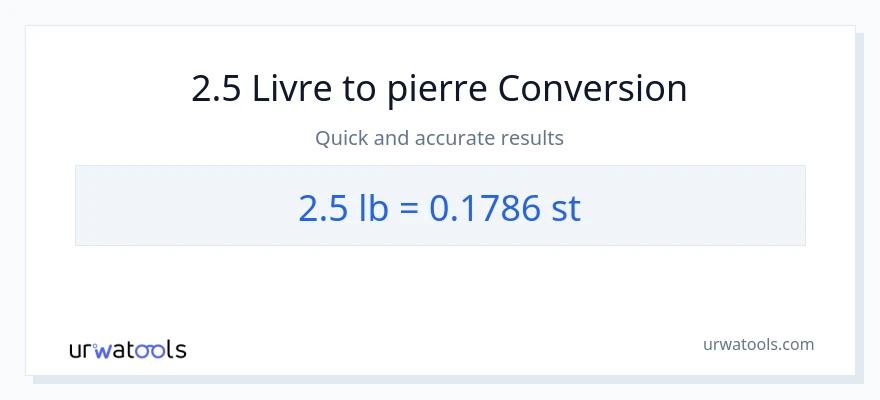 Conversion 2.5 Lbs vers Pierres