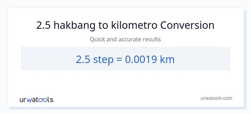 2.5 mga hakbang patungong Kilometro na conversion