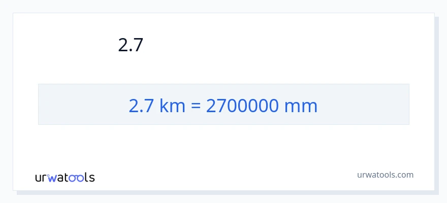 2.7 કિલોમીટર થી મિલીમીટર રૂપાંતર