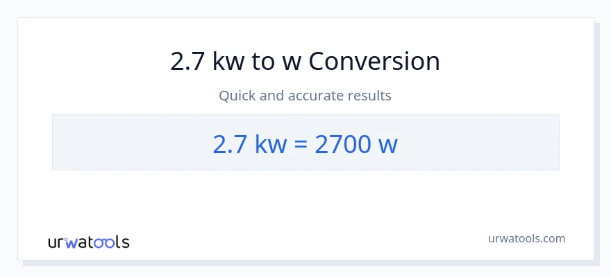 2.7 kilowatts patungong watts na conversion