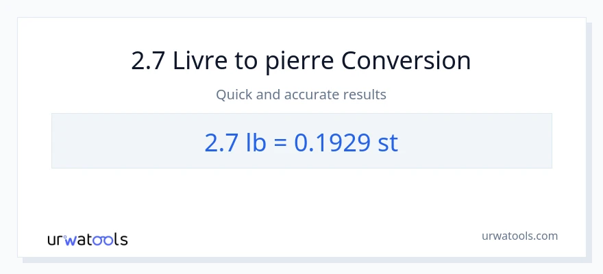 Conversion 2.7 Lbs vers Pierres