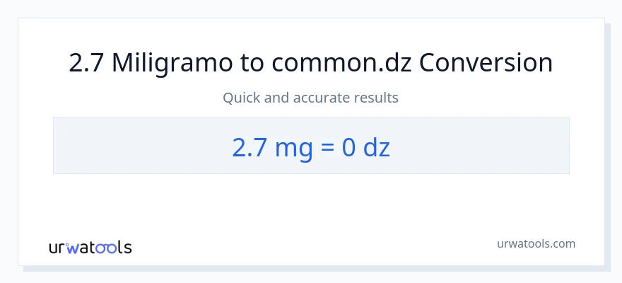 2.7 miligramo patungong Dzs na conversion