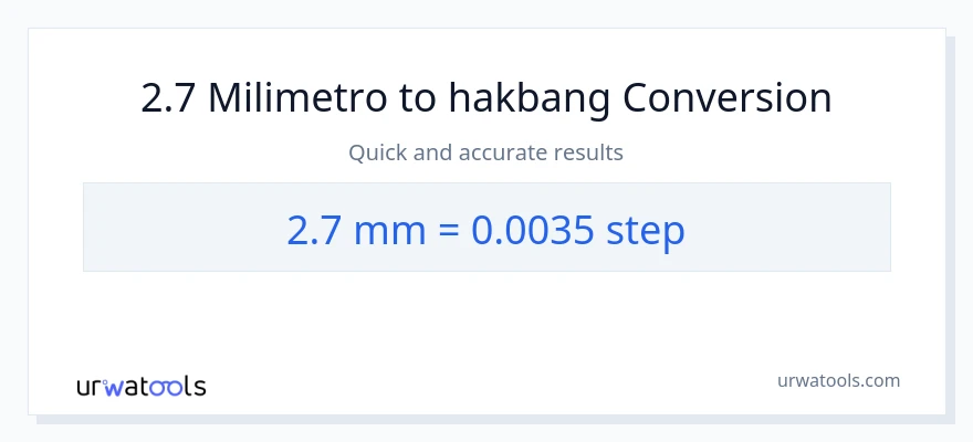 2.7 milimetro patungong mga hakbang na conversion