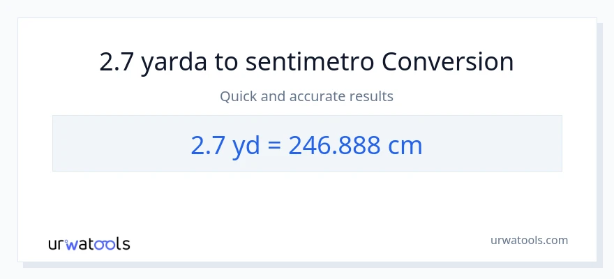2.7 yarda patungong Mga Sentimetro na conversion