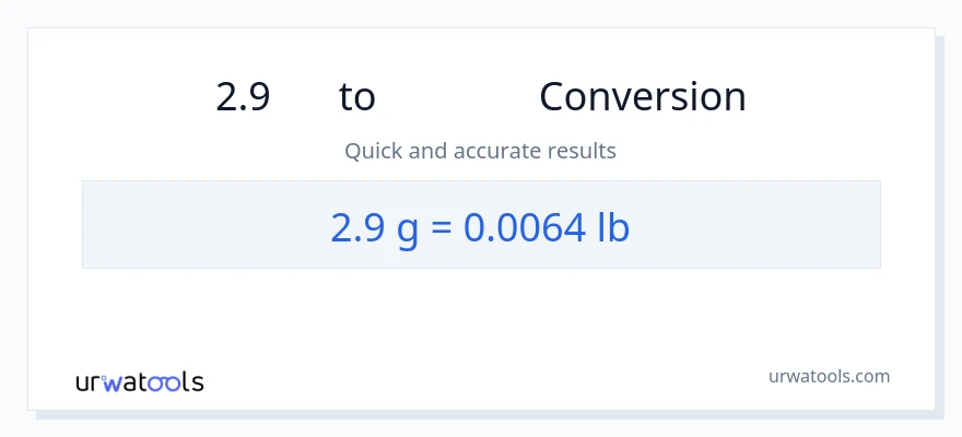 2.9 ഗ്രാം ൽ നിന്ന് Lbs ലേക്ക് പരിവർത്തനം