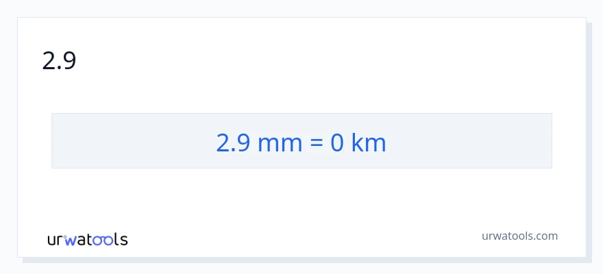 2.9 միլիմետրեր-ից կիլոմետրեր փոխակերպում