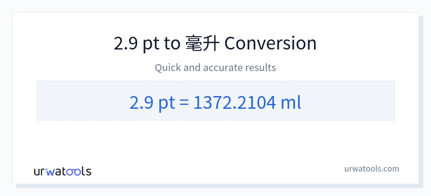 2.9 Pints 到 毫升 轉換