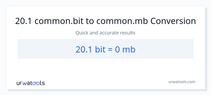 การแปลง 20.1 Bits เป็น Megabytes