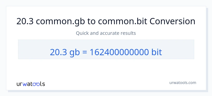 20.3 Gigabytes ته Bits بدلون