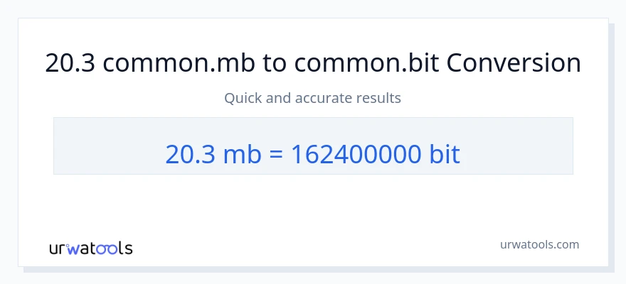 20.3 Megabytes ته Bits بدلون