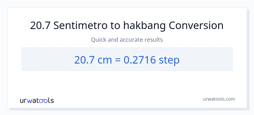 20.7 Mga Sentimetro patungong mga hakbang na conversion