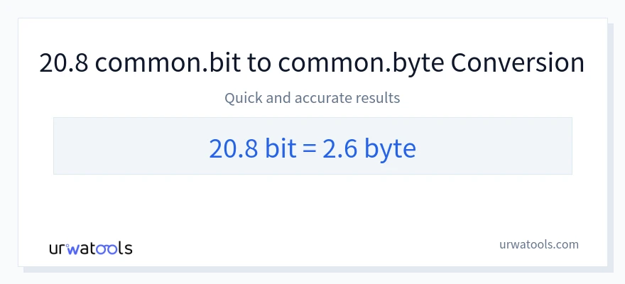 20.8 Bits에서 Bytes으로의 변환