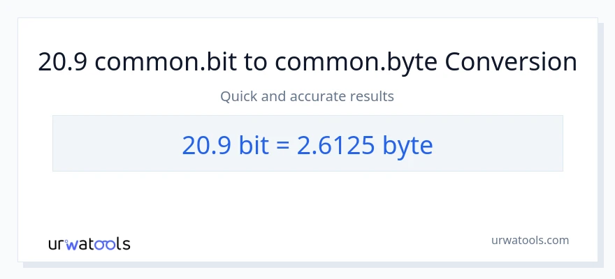 تبدیل 20.9 Bits به Bytes