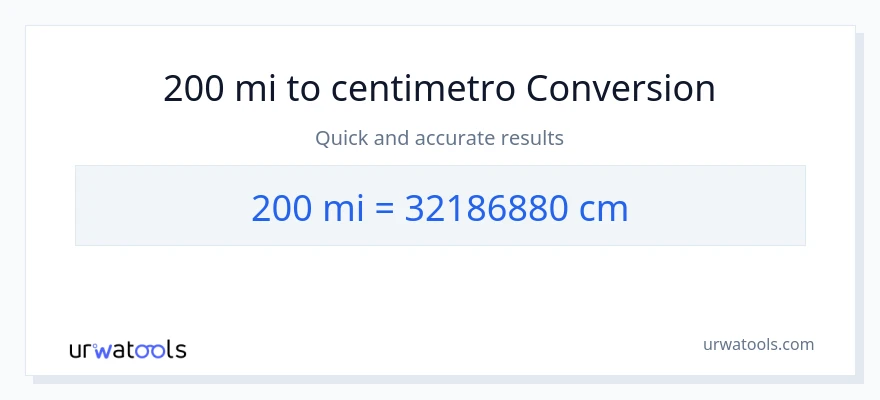 Conversione da 200 miglia a Centimetri