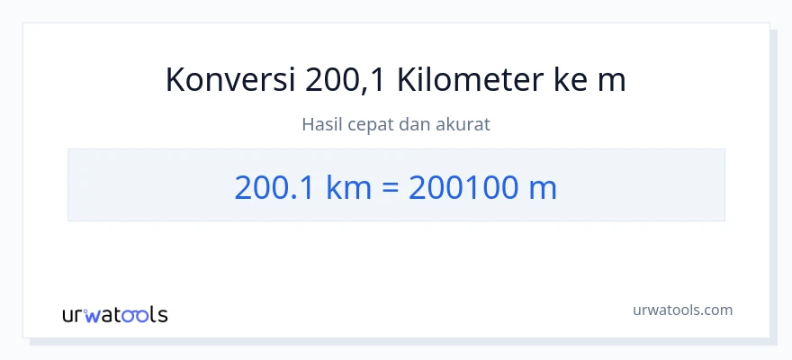 Konversi 200.1 kilometer ke Meter