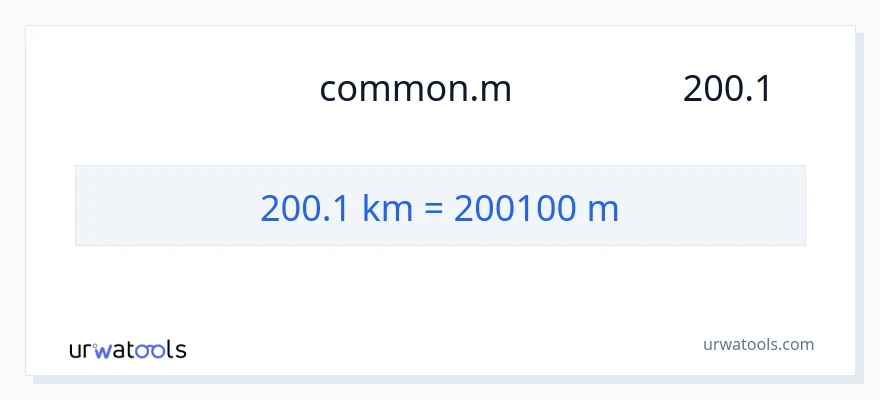 200.1 کلومیٹر سے میٹر کی تبدیلی