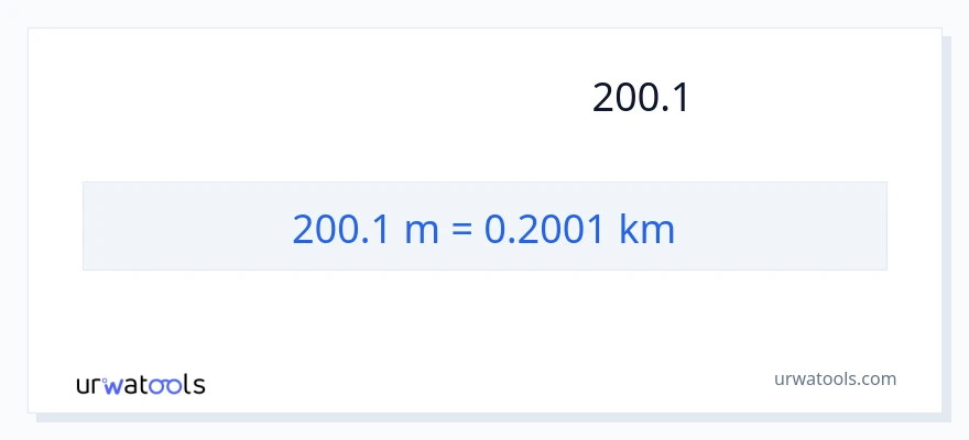 تبدیل 200.1 متر به کیلومتر