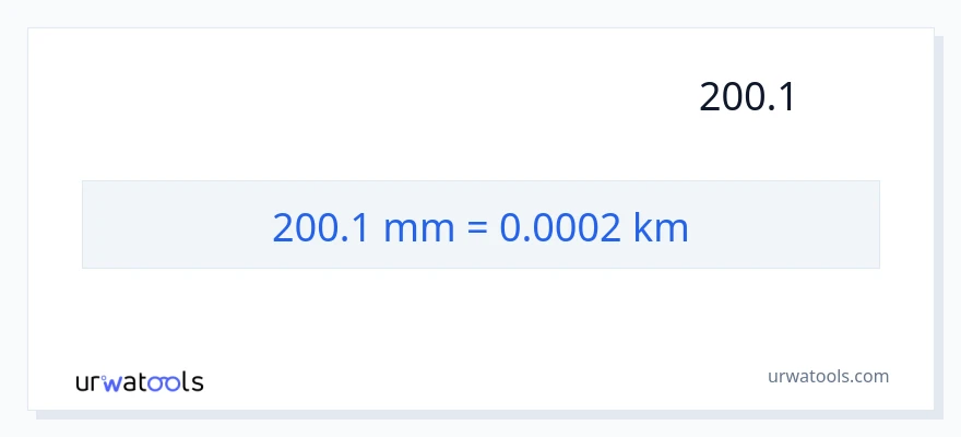تبدیل 200.1 میلی‌متر به کیلومتر