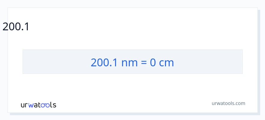 200.1 ন্যানোমিটার থেকে সেন্টিমিটার রূপান্তর
