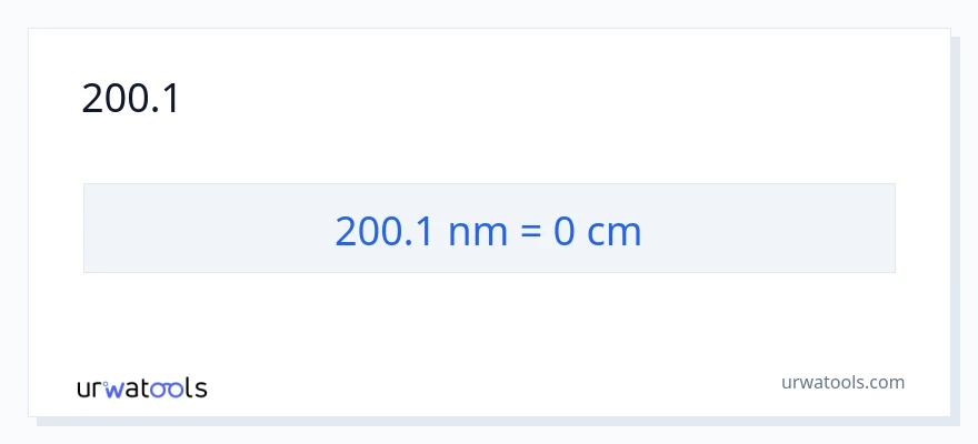 200.1 નેનોમીટર થી સેન્ટીમીટર રૂપાંતર