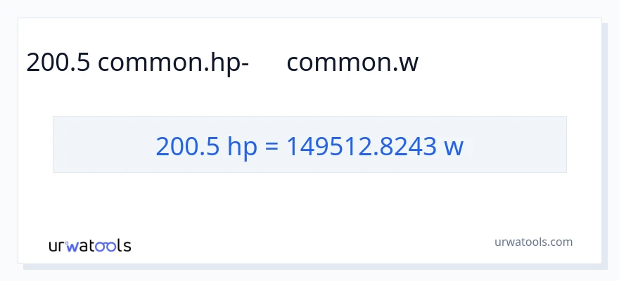 200.5 ձիաուժ-ից վատտ փոխակերպում