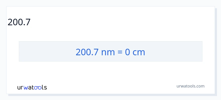 200.7 նանոմետրեր-ից Սանտիմետրեր փոխակերպում